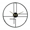 Rebecca Mobili Horloge Murale Moderne Noir Jaune Métal Design Minimal pour Maison Bureau