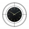 Rebecca Mobili Large Wall Clock Large Black Gold Metal Analog 50 cm