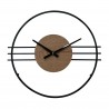 Rebecca Mobili Wall Clock Modern Design Mdf Metal Black Brown 50 cm