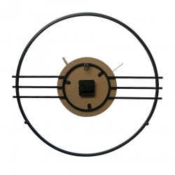 Rebecca Mobili Wall Clock Modern Design Mdf Metal Black Brown 50 cm