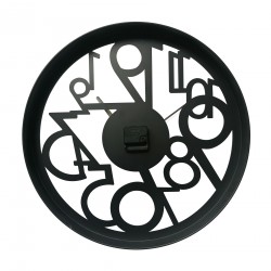 Rebecca Mobili Hanging Clock Modern Clocks Metal Black Large Numbers