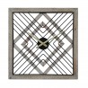 Rebecca Mobili Square Wall Clock Metal Mdf Black Brown Modern Style