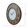 Rebecca Mobili Reloj de Pared Vintage Blanco Marrón Negro Mdf Metal Analógico