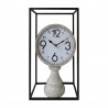 Rebecca Mobili Horloge de Table Vintage Mdf Métal Noir Blanc Brun pour Cuisine Chambre A Coucher