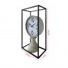 Rebecca Mobili Horloge de Table Vintage Mdf Métal Noir Blanc Brun pour Cuisine Chambre A Coucher