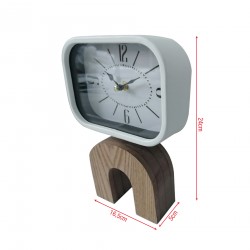 Rebecca Mobili Tisch Uhr Tischuhren Mdf Metall Weiß Braun Analog