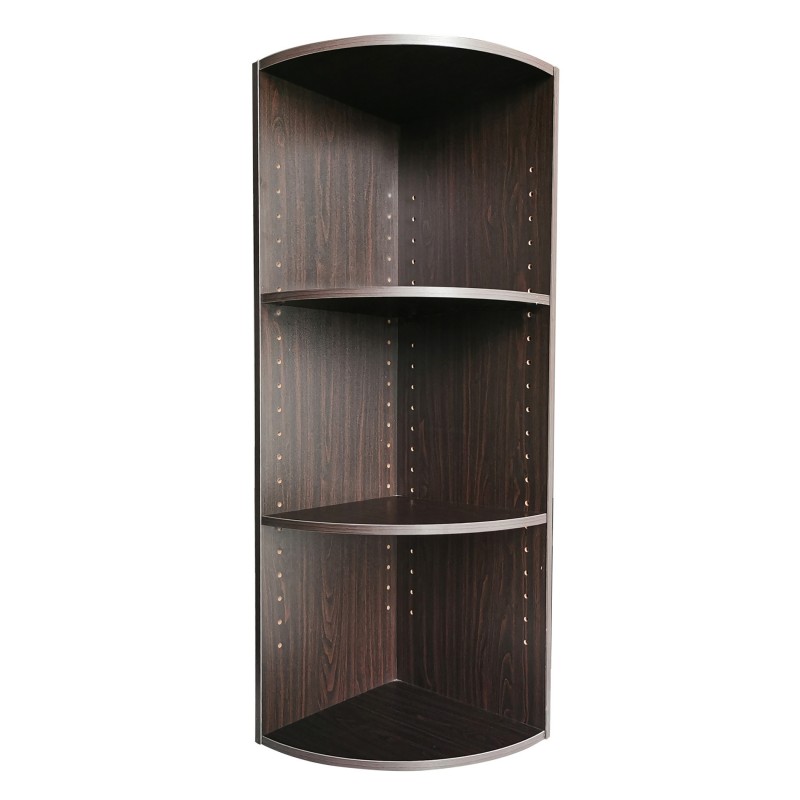 Rebecca Mobili Estante de canto Estante Wenge Aglomerado 3 Prateleiras modulares