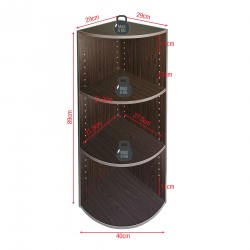 Rebecca Mobili Estantería De Esquina Aglomerado Wengué 3 Estantes Modulares Oficina Sala De Estar