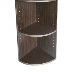 Rebecca Mobili Bibliothèque D'Angle Wenge Aggloméré 3 Étagères Modulaires Pour Bureau Salon