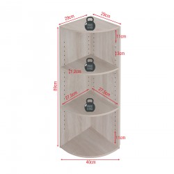 Rebecca Mobili Estante 3 Prateleiras Modulares Madeira de aglomerado cinzento 3 Prateleiras modulares