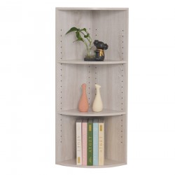 Rebecca Mobili Libreria Ad Angolo Scaffale in Truciolato Abete Grigio 3 Ripiani Modulari