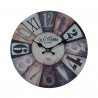 Rebecca Mobili Decorative Clocks Wall Clock Mdf White Brown Grey Retro Style