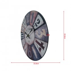 Rebecca Mobili Reloj Decorativo Relojes de Pared Mdf Blanco Marrón Gris Estilo Retro