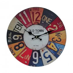 Rebecca Mobili Wall Clock Round Clocks Mdf Coloured Industrial Style