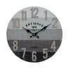 Rebecca Mobili Shabby Wall Clock Vintage Clocks Grey Black Brown Mdf