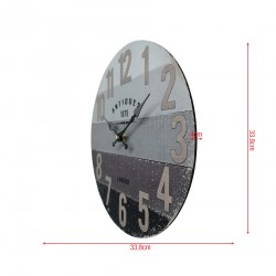 Rebecca Mobili Orologio da Parete Shabby Orologi Vintage Grigio Nero Marrone Mdf