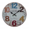 Rebecca Mobili Hanging Clock White Coloured Numbers Mdf for Living Room Kitchen