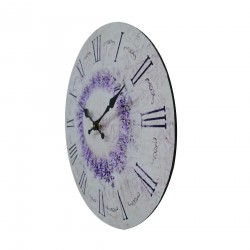 Rebecca Mobili Reloj de Pared Relojes Vintage Mdf Blanco Impresión Floral Idea de Regalo