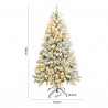 Rebecca Mobili Snowy Christmas Tree White Fir 180 cm 850 branches Thick with 300 LED Lights Included