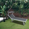 Rebecca Mobili Sonnenliege Graue Aluminium mit Verstellbarem Sonnendach für Garten und Strand