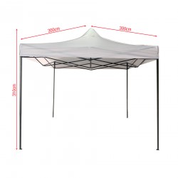 Gazebo bianco da giardino 3 x 3 con gambe regolabili - Mobili Rebecca