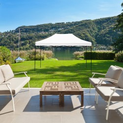 Gazebo blanc 3 x 4,5 pour les foires et les marchés - Mobili Rebecca