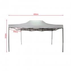 Gazebo blanc 3 x 4,5 pour les foires et les marchés - Mobili Rebecca