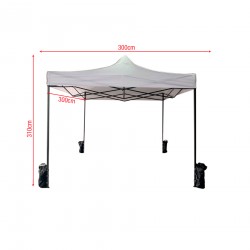 Gazebo bianco 3 x 3 regolabile in altezza e con pesi - Mobili Rebecca