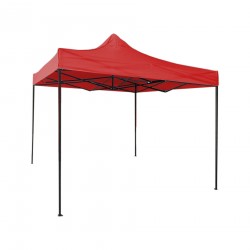 Gazebo plegable rojo 3 x 3 con pesas y estuche - Mobili Rebecca