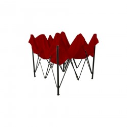 Gazebo pieghevole rosso 3 x 3 con pesi e custodia - Mobili Rebecca