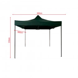 Gazebo 3 x 3 vert avec pieds et haltères réglables - Mobili Rebecca