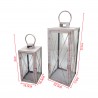 Rebecca Mobili Set of 2 Large White Metal PVC Candle Holders for Home Outdoors