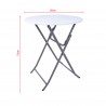 Rebecca Mobili Folding Balcony Table Steel Plastic White Grey Space-Saving