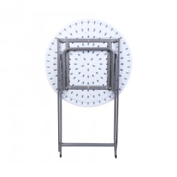 Rebecca Mobili Table de Balcon Pliante Acier Plastique Blanc Gris Gain de Place