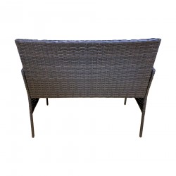 Rebecca Mobili Outdoor Living Room Set Garden Furniture with Cushions Grey Steel Polyrattan