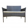 Rebecca Mobili Outdoor Living Room Set Garden Furniture with Cushions Grey Steel Polyrattan