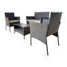 Rebecca Mobili Outdoor Living Room Set Garden Furniture with Cushions Grey Steel Polyrattan