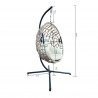 Rebecca Mobili Mecedora Silla Suspendida Polyrattan Beige para Exterior Interior