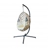 Rebecca Mobili Beige Polyrattan Suspended Rocking Chair Beige Polyrattan for Outdoor Indoor