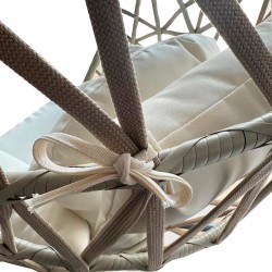 Rebecca Mobili Mecedora Silla Suspendida Polyrattan Beige para Exterior Interior