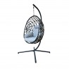 Rebecca Mobili Hanging Armchair Rocking Polyrattan Grey For Home Garden