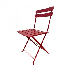 Rebecca Mobili Set Bistrot Tafel en 2 Stoelen Buitenset Rood Staal voor Balkon Tuin