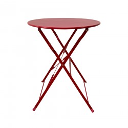 Rebecca Mobili Bistrot Ensemble Table et 2 Chaises Set de Extérieur en Acier Rouge pour Balcon Jardin