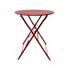 Rebecca Mobili Bistrot Table and 2 Chairs Set Outdoor Set Red Steel for Balcony Garden