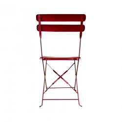 Rebecca Mobili Bistrot Ensemble Table et 2 Chaises Set de Extérieur en Acier Rouge pour Balcon Jardin