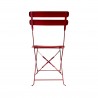 Rebecca Mobili Bistrot Table and 2 Chairs Set Outdoor Set Red Steel for Balcony Garden