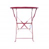 Rebecca Mobili Bistrot Table and 2 Chairs Set Outdoor Set Red Steel for Balcony Garden