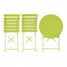 Rebecca Mobili Set Table and 2 Chairs for Garden Green Steel Space-Saving