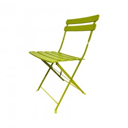 Rebecca Mobili Set Table and 2 Chairs for Garden Green Steel Space-Saving