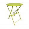 Rebecca Mobili Set Table and 2 Chairs for Garden Green Steel Space-Saving